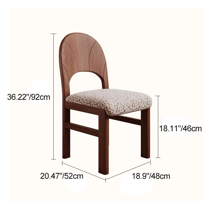 Respaldo de silla de comedor sin brazos con diseño jacquard cuadrado de arco francés tradicional para comedor 