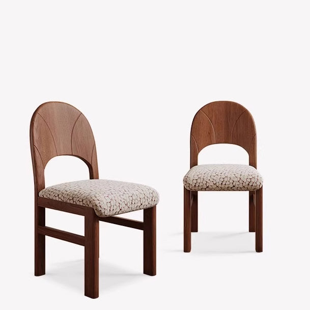 Respaldo de silla de comedor sin brazos con diseño jacquard cuadrado de arco francés tradicional para comedor 