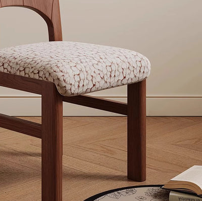 Respaldo de silla de comedor sin brazos con diseño jacquard cuadrado de arco francés tradicional para comedor 