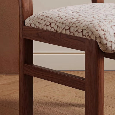 Respaldo de silla de comedor sin brazos con diseño jacquard cuadrado de arco francés tradicional para comedor 