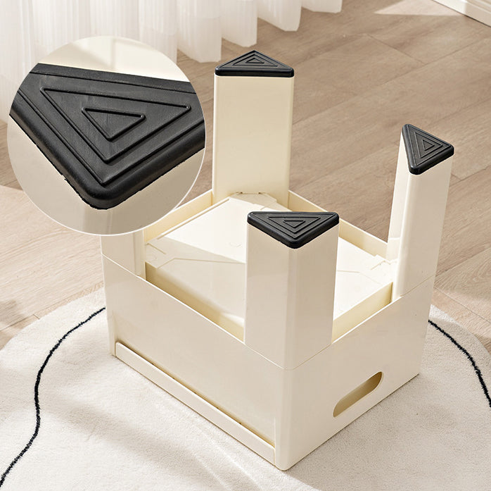 Pouf de rangement carré nordique contemporain en ABS complet sans dossier ni accoudoirs pour salon 
