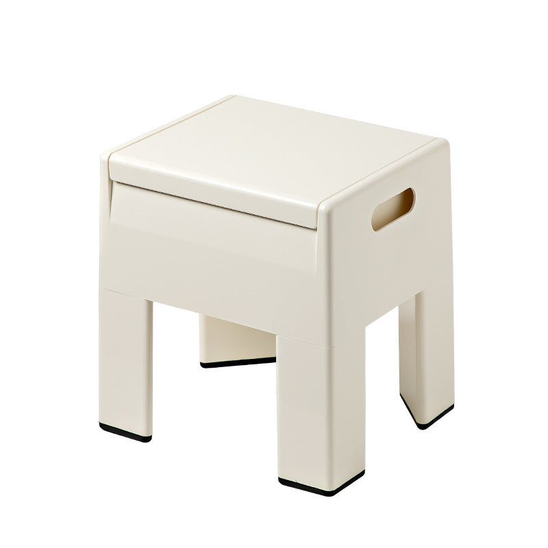 Pouf de rangement carré nordique contemporain en ABS complet sans dossier ni accoudoirs pour salon 