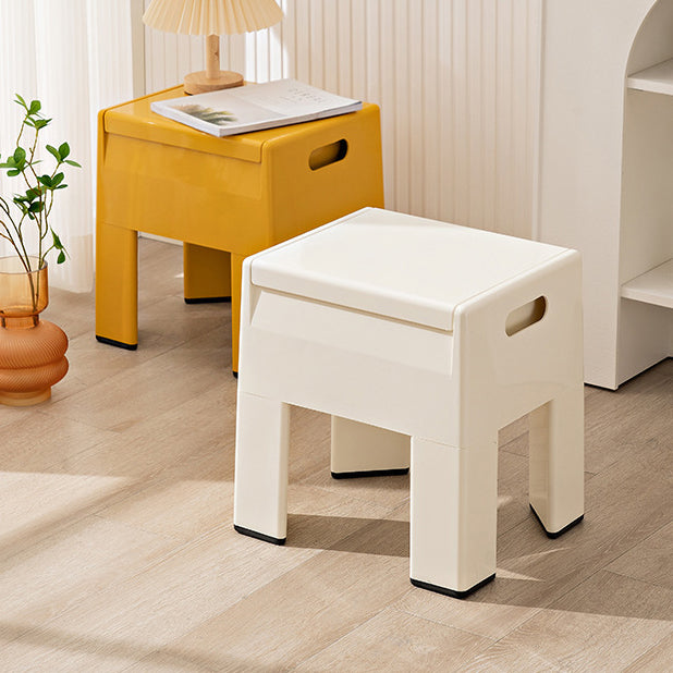 Pouf de rangement carré nordique contemporain en ABS complet sans dossier ni accoudoirs pour salon 