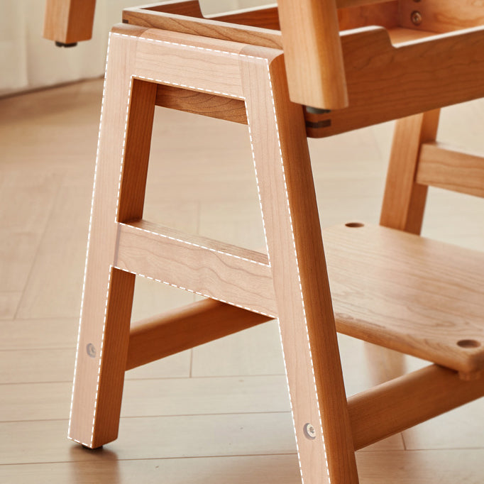 Silla de comedor apilable de madera de cerezo cuadrada tradicional japonesa sin respaldo ni brazos para el comedor 