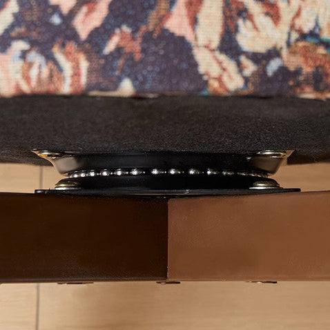Silla de comedor sin reposabrazos con respaldo giratorio, redonda, de algodón y lino, estilo francés tradicional, de acero al carbono, para comedor 