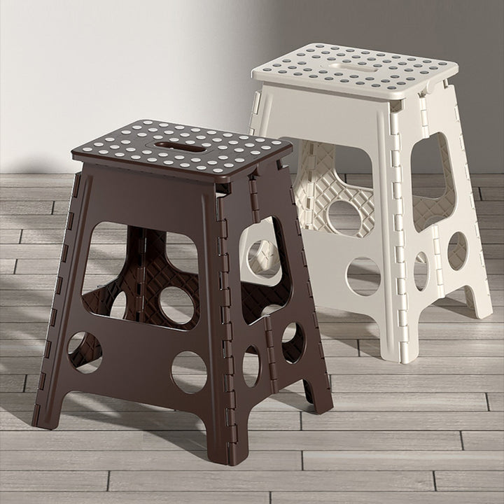 Chaise pliante portable en plastique nordique contemporain sans dossier ni accoudoirs pour salon 