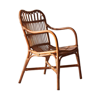 Zeitgenössischer Boho Quadratischer Rattan-Webstuhl Asche Akzentstuhl Rückenlehne Armlehne Für Esszimmer 