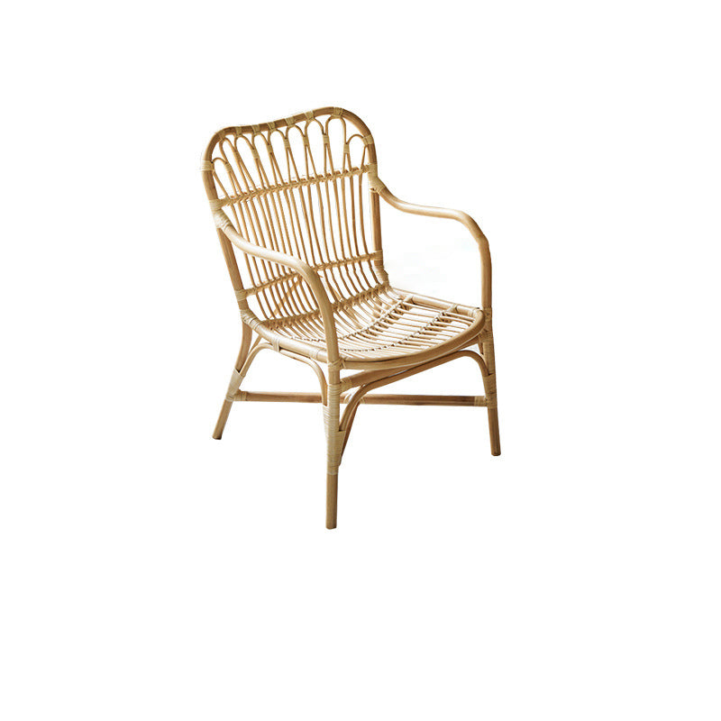Zeitgenössischer Boho Quadratischer Rattan-Webstuhl Asche Akzentstuhl Rückenlehne Armlehne Für Esszimmer 