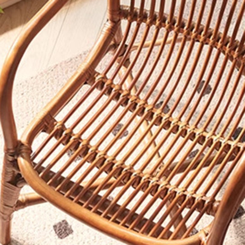 Zeitgenössischer Boho Quadratischer Rattan-Webstuhl Asche Akzentstuhl Rückenlehne Armlehne Für Esszimmer 