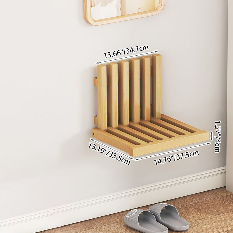 Contemporary Simplicity Bamboo Hanging Wall Mount Foldable Footstool Backrest Armless For Entryways
