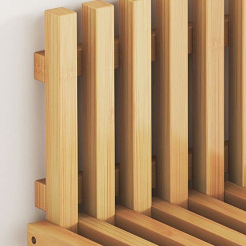 Contemporary Simplicity Bamboo Hanging Wall Mount Foldable Footstool Backrest Armless For Entryways