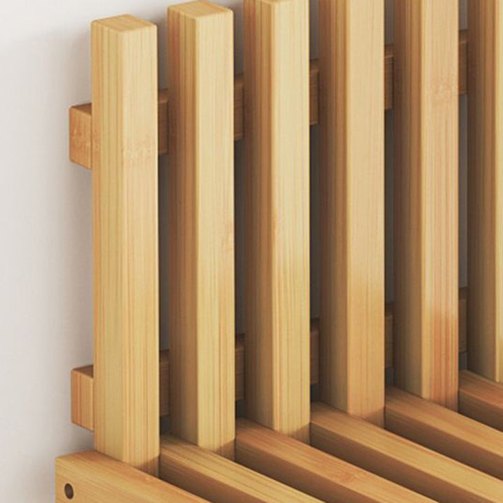 Contemporary Simplicity Bamboo Hanging Wall Mount Foldable Footstool Backrest Armless For Entryways