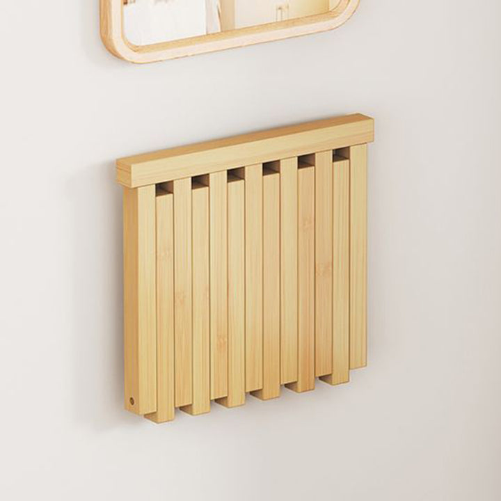 Contemporary Simplicity Bamboo Hanging Wall Mount Foldable Footstool Backrest Armless For Entryways