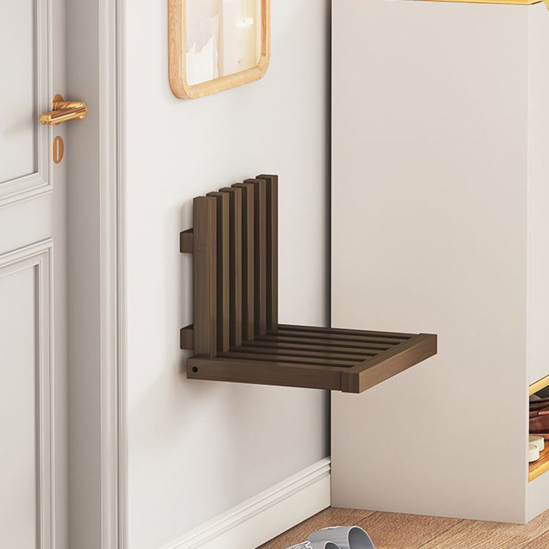 Contemporary Simplicity Bamboo Hanging Wall Mount Foldable Footstool Backrest Armless For Entryways