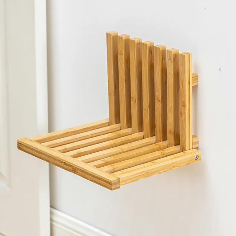 Contemporary Simplicity Bamboo Hanging Wall Mount Foldable Footstool Backrest Armless For Entryways