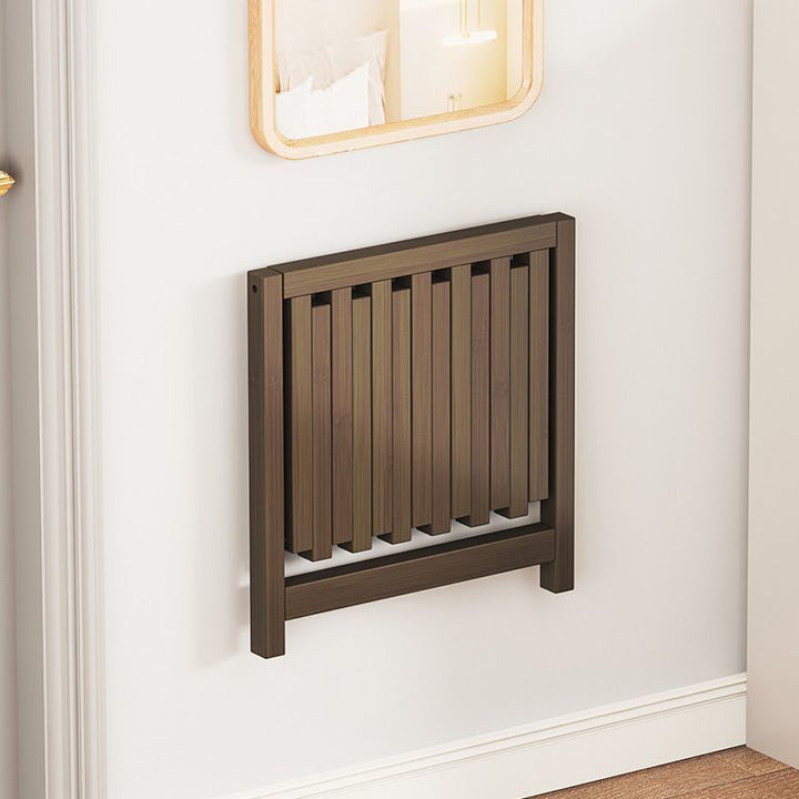 Contemporary Simplicity Bamboo Hanging Wall Mount Foldable Footstool Backrest Armless For Entryways