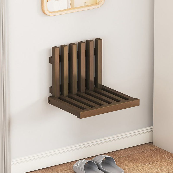 Contemporary Simplicity Bamboo Hanging Wall Mount Foldable Footstool Backrest Armless For Entryways