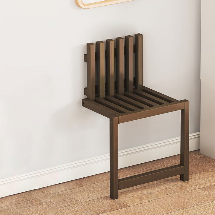 Contemporary Simplicity Bamboo Hanging Wall Mount Foldable Footstool Backrest Armless For Entryways