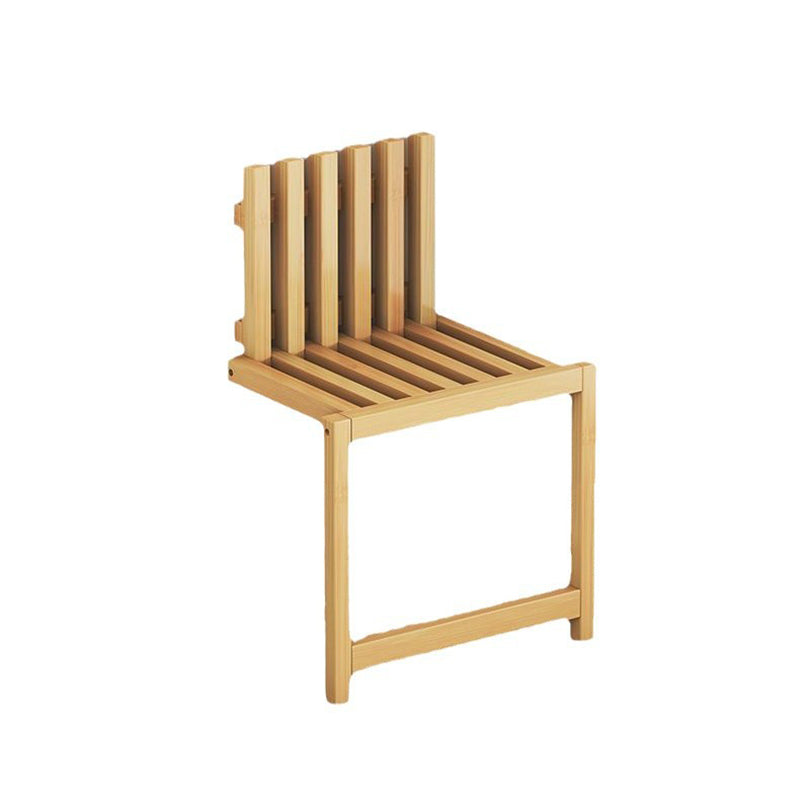 Contemporary Simplicity Bamboo Hanging Wall Mount Foldable Footstool Backrest Armless For Entryways