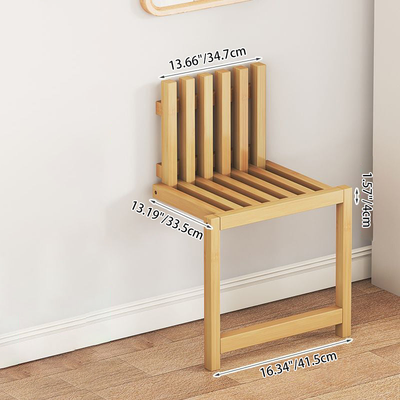 Contemporary Simplicity Bamboo Hanging Wall Mount Foldable Footstool Backrest Armless For Entryways