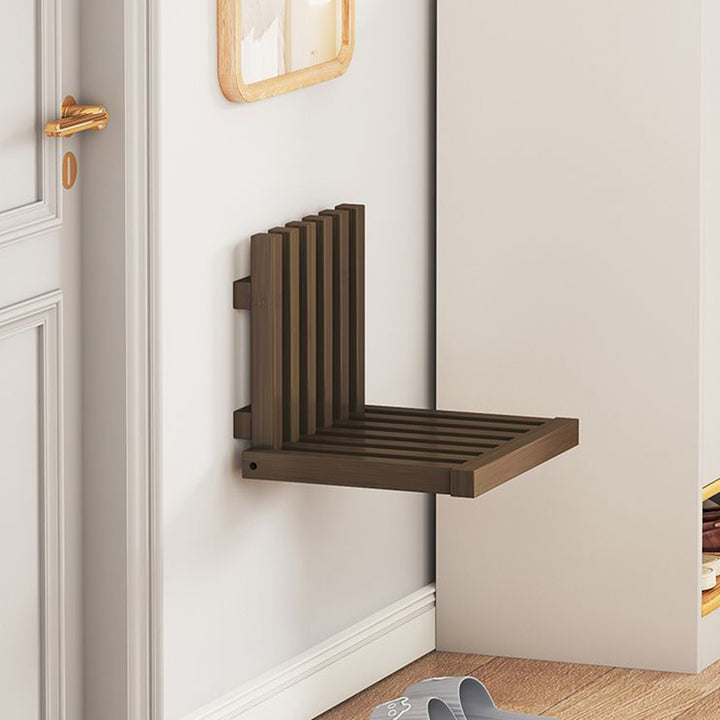 Contemporary Simplicity Bamboo Hanging Wall Mount Foldable Footstool Backrest Armless For Entryways
