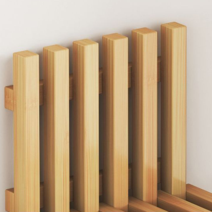 Contemporary Simplicity Bamboo Hanging Wall Mount Foldable Footstool Backrest Armless For Entryways