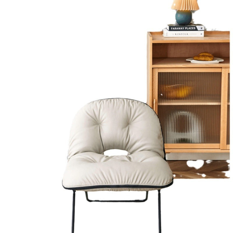 Contemporain Nordique Carré Pliable Cuir Fer Poupée Coton Éponge Canapé Dossier Sans Bras Pour Chambre 