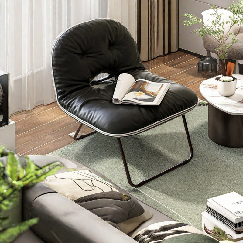 Contemporain Nordique Carré Pliable Cuir Fer Poupée Coton Éponge Canapé Dossier Sans Bras Pour Chambre 