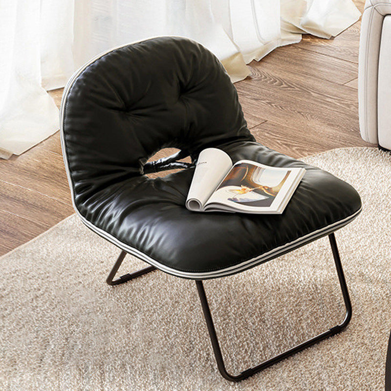 Contemporain Nordique Carré Pliable Cuir Fer Poupée Coton Éponge Canapé Dossier Sans Bras Pour Chambre 