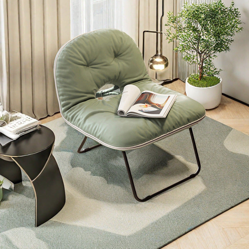Contemporain Nordique Carré Pliable Cuir Fer Poupée Coton Éponge Canapé Dossier Sans Bras Pour Chambre 