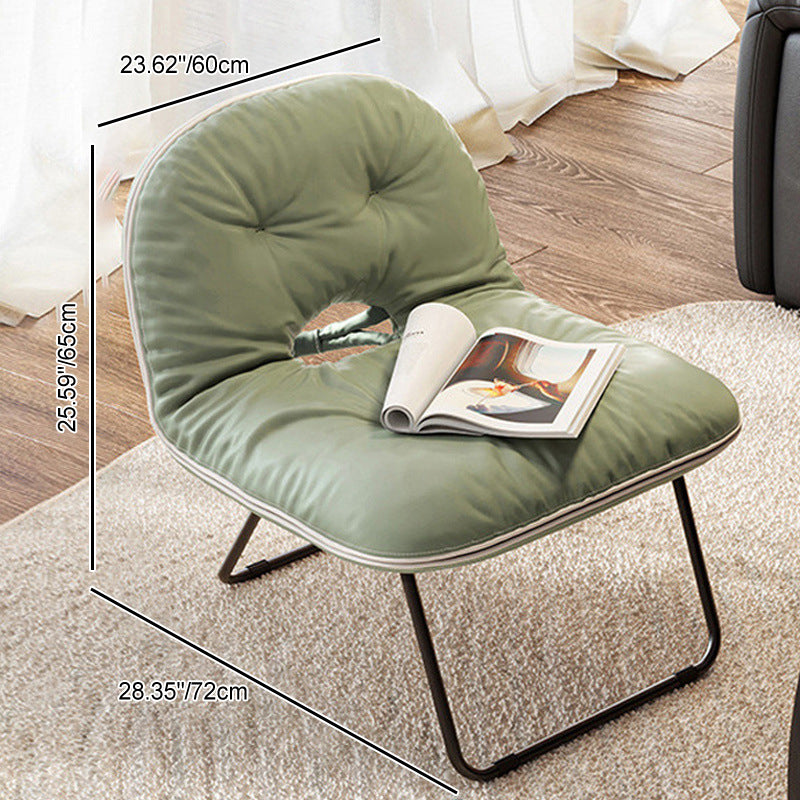 Contemporain Nordique Carré Pliable Cuir Fer Poupée Coton Éponge Canapé Dossier Sans Bras Pour Chambre 