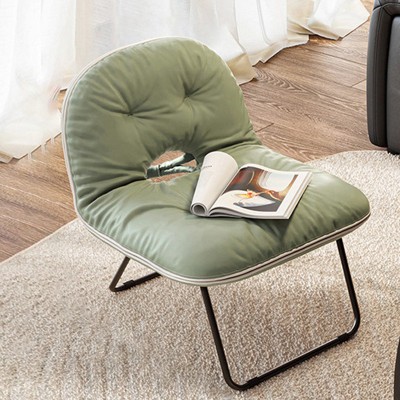 Contemporain Nordique Carré Pliable Cuir Fer Poupée Coton Éponge Canapé Dossier Sans Bras Pour Chambre 