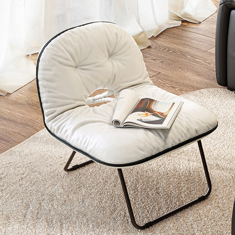 Contemporain Nordique Carré Pliable Cuir Fer Poupée Coton Éponge Canapé Dossier Sans Bras Pour Chambre 