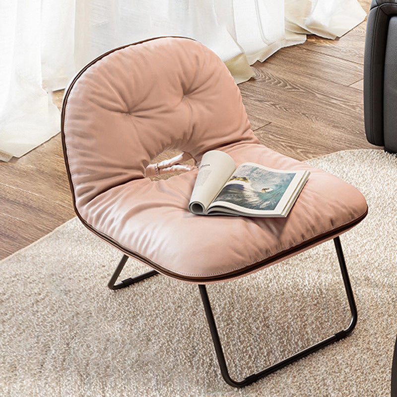 Contemporain Nordique Carré Pliable Cuir Fer Poupée Coton Éponge Canapé Dossier Sans Bras Pour Chambre 