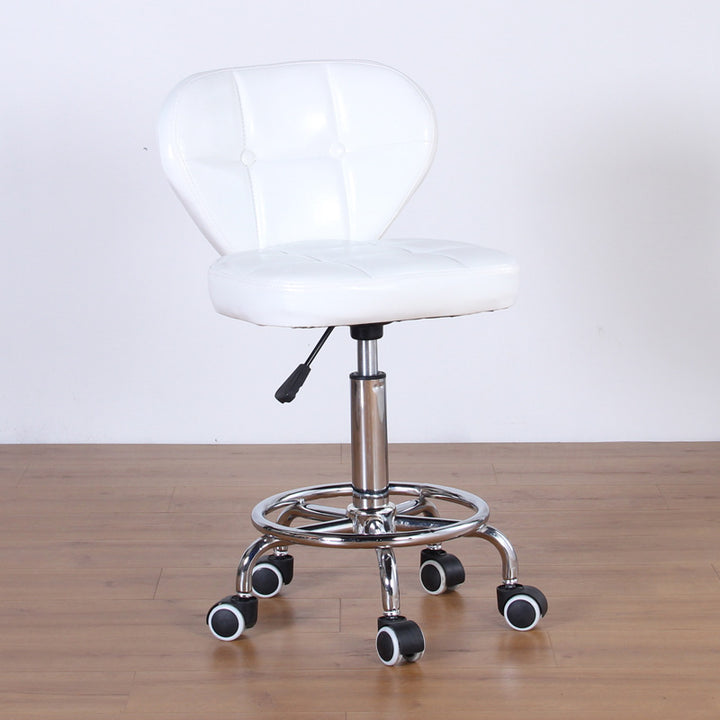 Contemporary Nordic Square PU Leather Plywood Steel Swivel Desk Chair Backrest Armless For Study