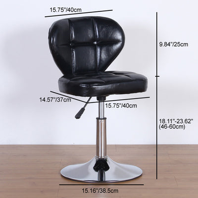 Chaise de bureau pivotante contemporaine nordique en cuir carré avec dossier en bois et acier sans accoudoirs pour étude 