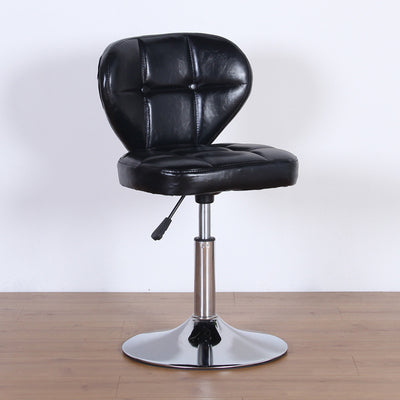 Chaise de bureau pivotante contemporaine nordique en cuir carré avec dossier en bois et acier sans accoudoirs pour étude 