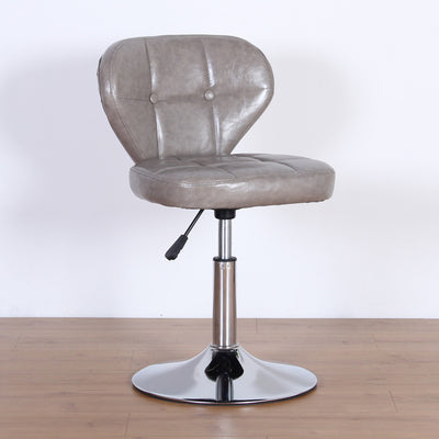 Chaise de bureau pivotante contemporaine nordique en cuir carré avec dossier en bois et acier sans accoudoirs pour étude 