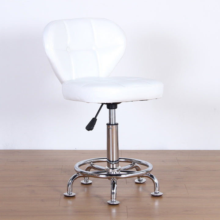 Contemporary Nordic Square PU Leather Plywood Steel Swivel Desk Chair Backrest Armless For Study