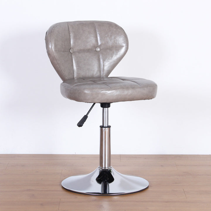 Chaise de bureau pivotante contemporaine de style nordique, carrée, en cuir PU, structure en bois et acier, sans accoudoirs, avec dossier, pour l’étude 