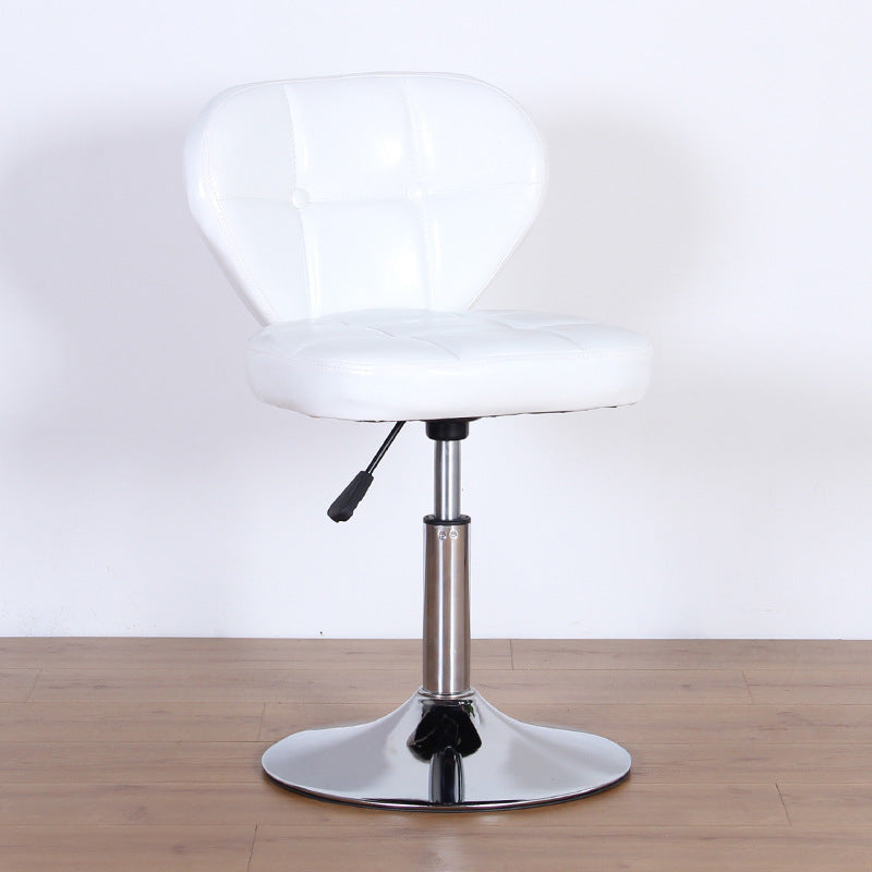 Contemporary Nordic Square PU Leather Plywood Steel Swivel Desk Chair Backrest Armless For Study
