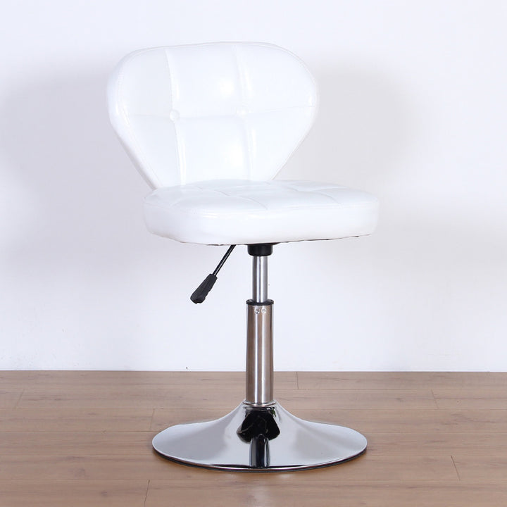 Contemporary Nordic Square PU Leather Plywood Steel Swivel Desk Chair Backrest Armless For Study