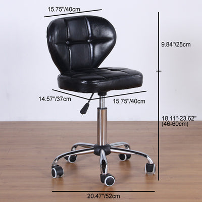 Chaise de bureau pivotante contemporaine nordique en cuir carré avec dossier en bois et acier sans accoudoirs pour étude 
