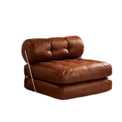 Cylindre carré traditionnel français pliable en cuir fer poupée éponge canapé dossier sans accoudoirs pour salon 