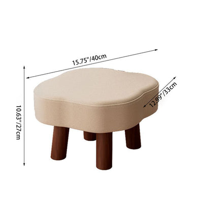 Forme de nuage nordique contemporaine Bandes antidérapantes Tabouret bas en bois massif et cuir Sans dossier Sans accoudoirs Pour salon 