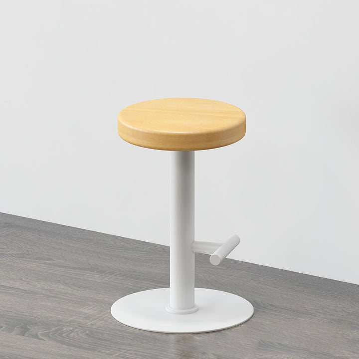 Modern Minimalist Round Pine Iron Bar Stool Backless Armless Footrest For Dining Room