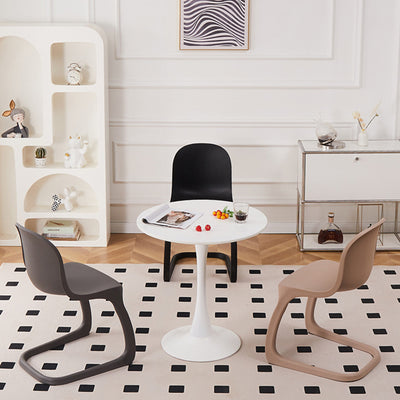 Contemporáneo Nórdico Arco Geometría Macarons Silla de Comedor Completa PP Respaldo Sin Brazos Para Comedor 