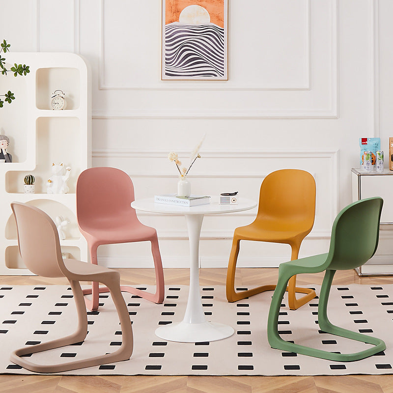 Contemporáneo Nórdico Arco Geometría Macarons Silla de Comedor Completa PP Respaldo Sin Brazos Para Comedor 
