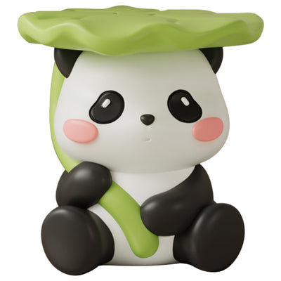 Zeitgenössischer kreativer niedlicher Lotusblatt-Panda-Fiberglas-Fußhocker ohne Rückenlehne und Armlehne für Eingangsbereiche 