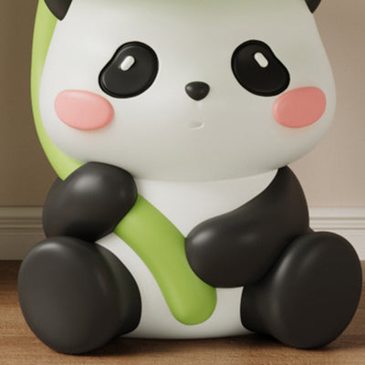 Zeitgenössischer kreativer niedlicher Lotusblatt-Panda-Fiberglas-Fußhocker ohne Rückenlehne und Armlehne für Eingangsbereiche 